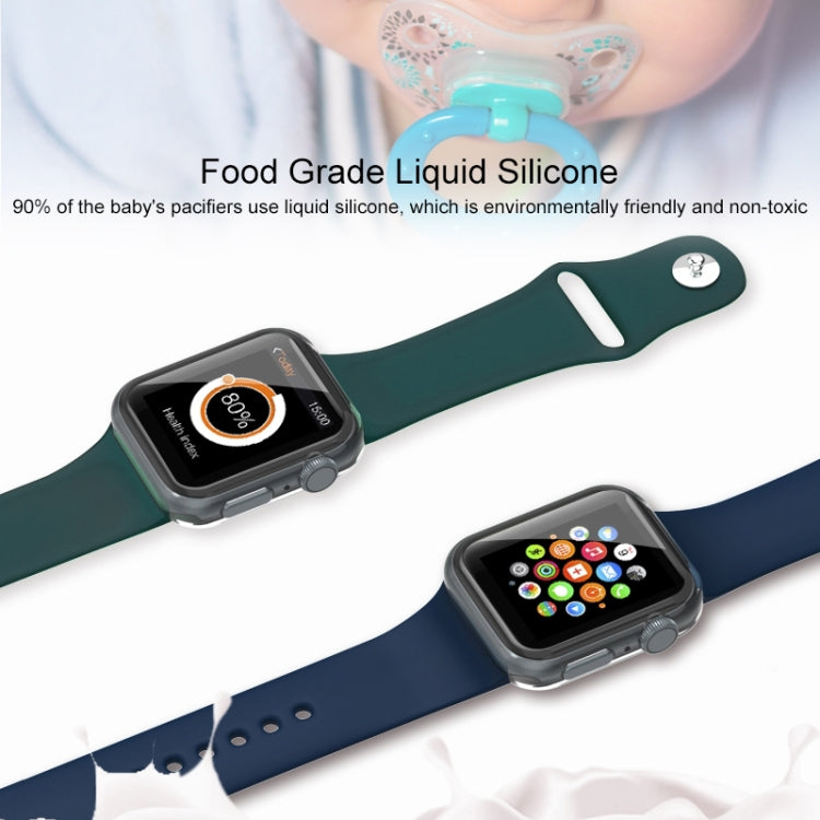 For Apple Watch Ultra 49mm&Watch Ultra 2 49mm / Series 9&8&7 45mm / SE 3&SE 2&6&SE&5&4 44mm / 3&2&1 42mm Mutural Liquid Silicone Watch Band(Blue) - Watch Bands by Mutural | Online Shopping UK | buy2fix