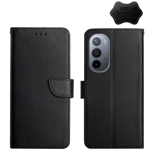 For Motorola Moto Edge X30 Genuine Leather Fingerprint-proof Horizontal Flip Phone Case(Black) - Motorola Cases by buy2fix | Online Shopping UK | buy2fix