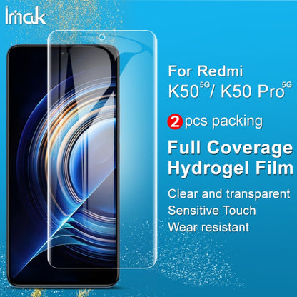 For Xiaomi Redmi K50 5G / K50 Pro 5G 2 PCS IMAK Curved Full Screen Hydrogel Film Front Protector -  by imak | Online Shopping UK | buy2fix