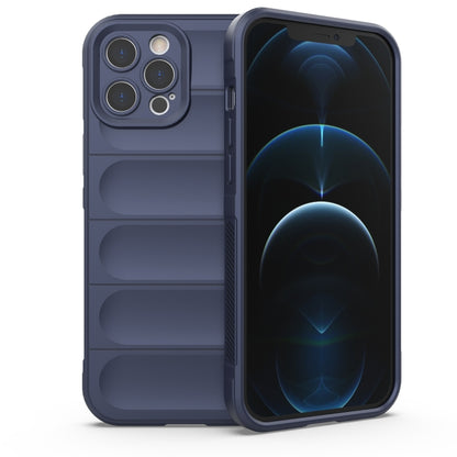 For iPhone 12 Pro Max Magic Shield TPU + Flannel Phone Case(Dark Blue) - iPhone 12 Pro Max Cases by buy2fix | Online Shopping UK | buy2fix