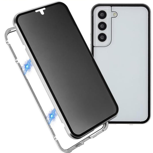 For Samsung Galaxy S21+ 5G Anti-peeping Magnetic Double-sided Tempered Glass Phone Case(Silver) - Galaxy S21+ 5G Cases by buy2fix | Online Shopping UK | buy2fix
