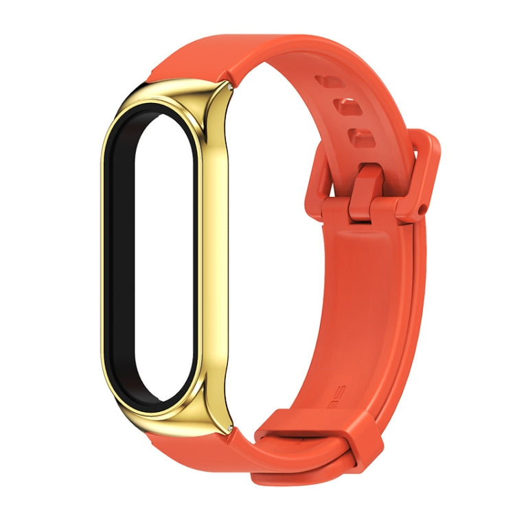 For Xiaomi Mi Band 3/4/5/6 Mijobs CS Silicone Waterproof Watch Band(Orange+Gold) - Watch Bands by MIJOBS | Online Shopping UK | buy2fix