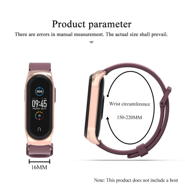 For Xiaomi Mi Band 3/4/5/6 Mijobs CS Silicone Waterproof Watch Band(Pink+Rose Gold) - Watch Bands by MIJOBS | Online Shopping UK | buy2fix