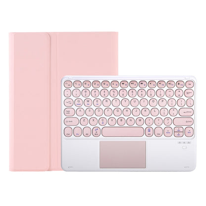 YA08B-A Candy Color Skin Feel Texture Round Keycap Bluetooth Keyboard Leather Case with Touchpad For Samsung Galaxy Tab A8 10.5 2021 SM-X200 / SM-X205(Pink) - Samsung Keyboard by buy2fix | Online Shopping UK | buy2fix