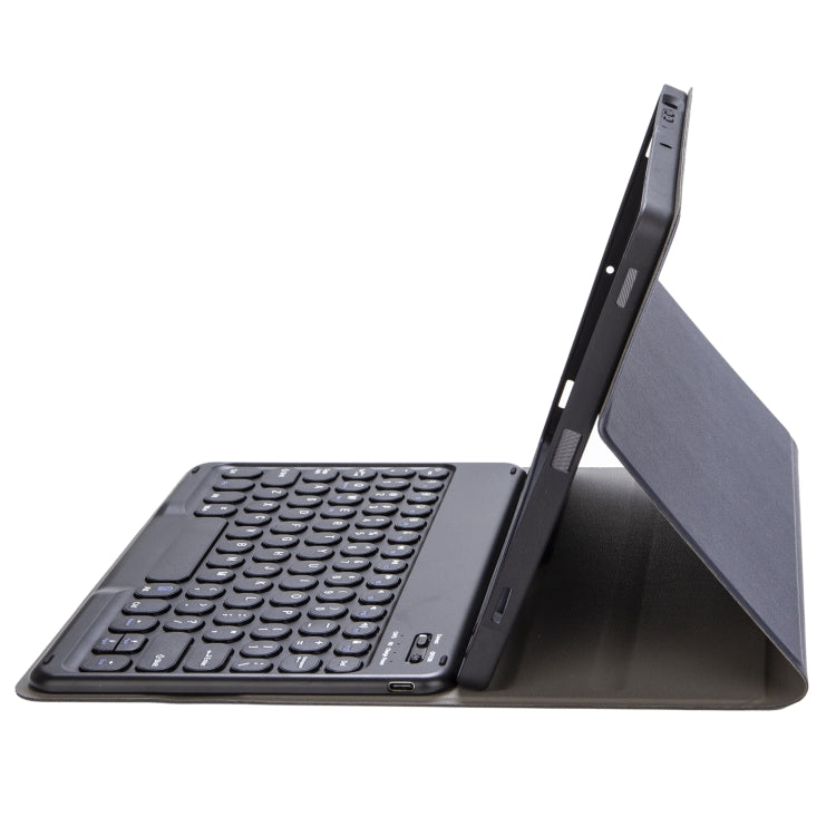 YA08B Lambskin Texture Voltage Round Keycap Bluetooth Keyboard Leather Case For Samsung Galaxy Tab A8 10.5 2021 SM-X200 / SM-X205(Blue) - Samsung Keyboard by buy2fix | Online Shopping UK | buy2fix