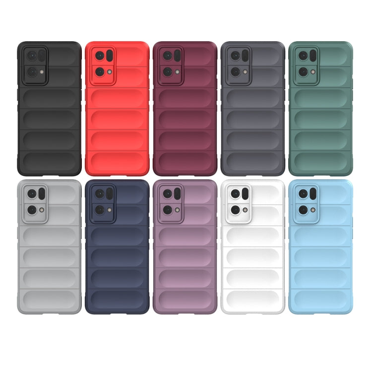 For OPPO Reno7 Pro 5G Magic Shield TPU + Flannel Phone Case(Dark Blue) - OPPO Cases by buy2fix | Online Shopping UK | buy2fix