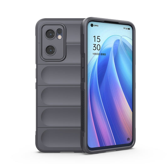 For OPPO Reno7 5G Global / Find X5 Lite Magic Shield TPU + Flannel Phone Case(Dark Grey) - OPPO Cases by buy2fix | Online Shopping UK | buy2fix