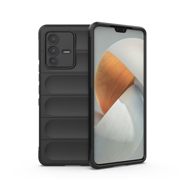 For vivo S12 Pro Magic Shield TPU + Flannel Phone Case(Black) - vivo Cases by buy2fix | Online Shopping UK | buy2fix