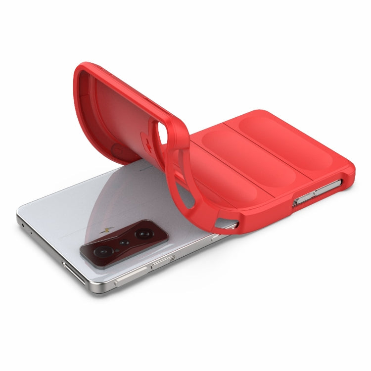 For Xiaomi Redmi K50 Gaming Magic Shield TPU + Flannel Phone Case(Red) - Xiaomi Cases by buy2fix | Online Shopping UK | buy2fix