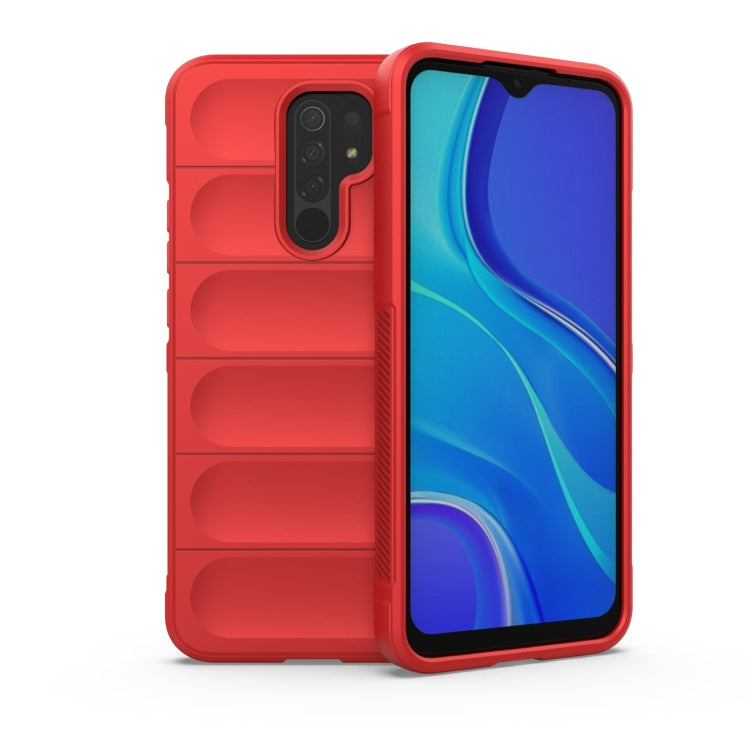 For Xiaomi Redmi 9 Magic Shield TPU + Flannel Phone Case(Red) - Xiaomi Cases by buy2fix | Online Shopping UK | buy2fix