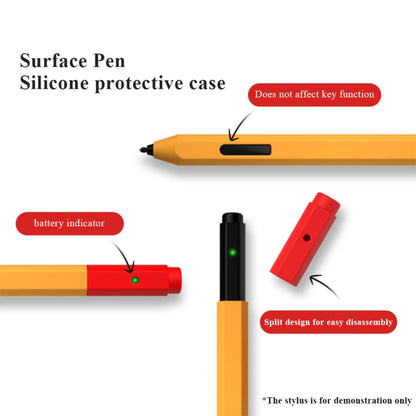 Contrasting Color Series Liquid Silicone Protective Case For MicroSoft Surface Pen(Sky Blue) - Pencil Accessories by buy2fix | Online Shopping UK | buy2fix