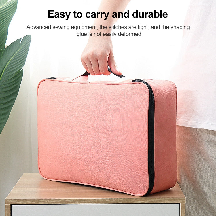 Large Capacity Multi-layers Foldable Fabric Document Storage Bag, Specification:Three Layers-Unlocked(Pink) - Digital Storage Bag by buy2fix | Online Shopping UK | buy2fix