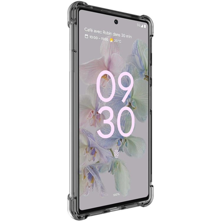 For Google Pixel 6a IMAK All-inclusive Shockproof Airbag TPU Phone Case with Screen Protector(Transparent Black) - Google Cases by imak | Online Shopping UK | buy2fix