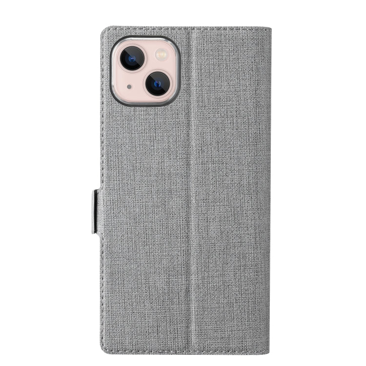 For iPhone 14 ViLi K Series Dual-side Buckle Magsafe Leather Phone Case (Grey) - iPhone 14 Cases by ViLi | Online Shopping UK | buy2fix