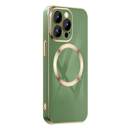For iPhone 13 Pro Max 6D Gold Plated Magsafe Magnetic Phone Case (Green) - iPhone 13 Pro Max Cases by buy2fix | Online Shopping UK | buy2fix