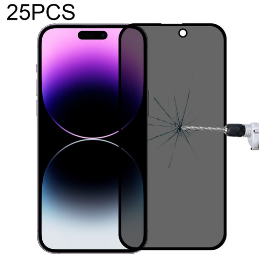For iPhone 14 Pro Max 25pcs Anti-peeping Plasma Oil Coated High Aluminum Wear-resistant Tempered Glass Film - iPhone 14 Pro Max Tempered Glass by buy2fix | Online Shopping UK | buy2fix
