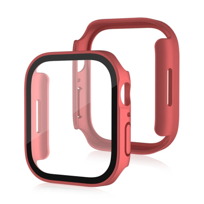 Life Waterproof Frosted 2 in 1 PC Frame + Tempered Glass Protective Case For Apple Watch Series 6 / 5 / 4 / SE 44mm(Red) - Watch Cases by buy2fix | Online Shopping UK | buy2fix