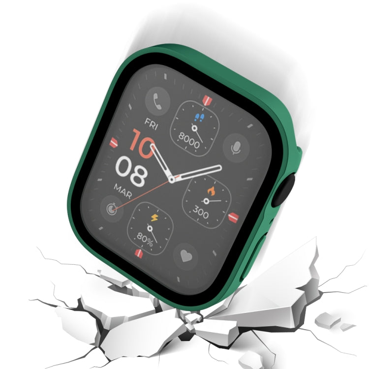 Life Waterproof Frosted 2 in 1 PC Frame + Tempered Glass Protective Case For Apple Watch Series 6 / 5 / 4 / SE 40mm(Green) - Watch Cases by buy2fix | Online Shopping UK | buy2fix