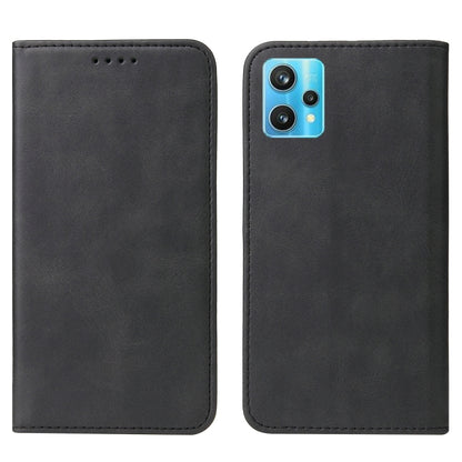 For Realme 9 Pro+ Magnetic Closure Leather Phone Case(Black) - OPPO Cases by buy2fix | Online Shopping UK | buy2fix