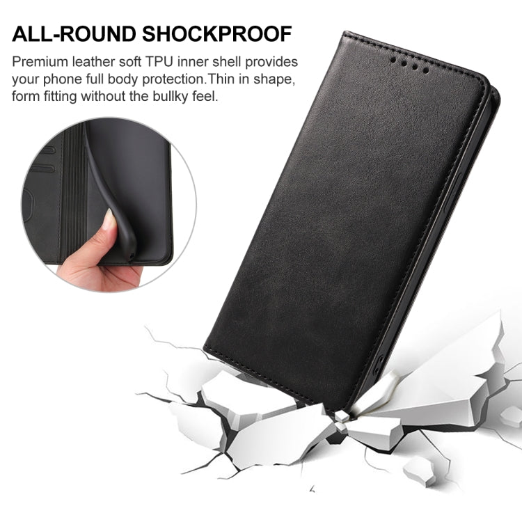 For Realme 9 Pro+ Magnetic Closure Leather Phone Case(Black) - OPPO Cases by buy2fix | Online Shopping UK | buy2fix