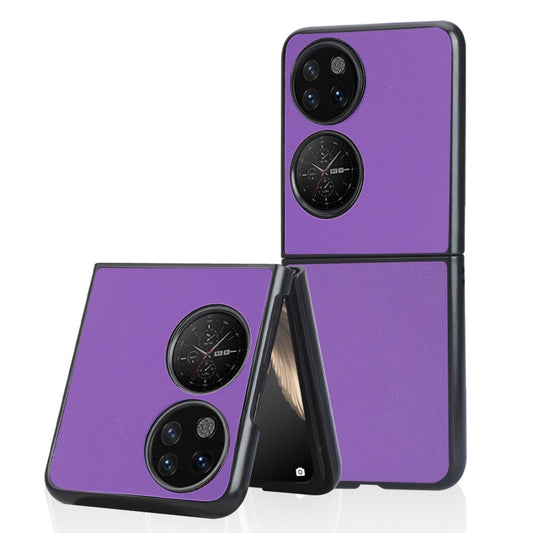 For Huawei P50 Pocket Plain Skin Litchi Texture Phone Case(Purple) - Ulefone Cases by buy2fix | Online Shopping UK | buy2fix