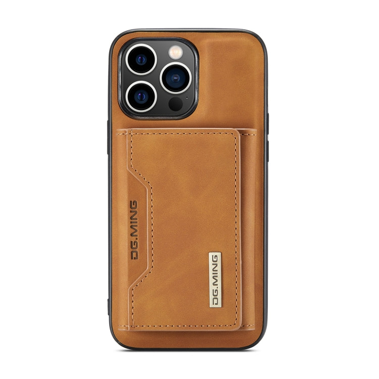 For iPhone 14 Pro Max DG.MING M2 Series 3-Fold Card Bag Leather Case(Brown) - iPhone 14 Pro Max Cases by DG.MING | Online Shopping UK | buy2fix