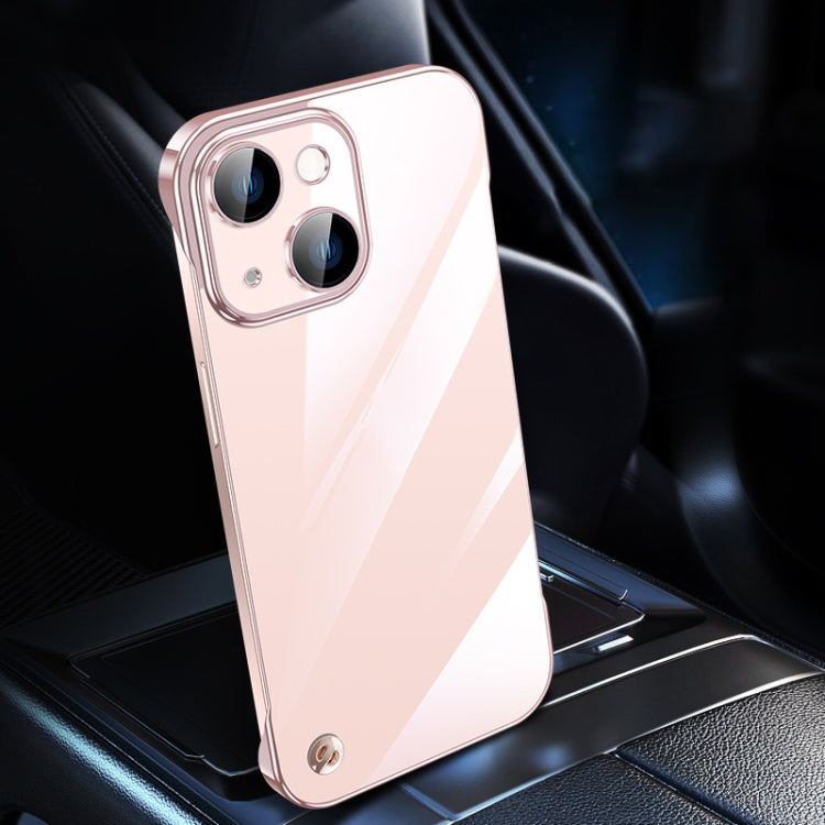 For iPhone 13 Electroplating Frameless Clear PC Phone Case(Pink) - iPhone 13 Cases by buy2fix | Online Shopping UK | buy2fix