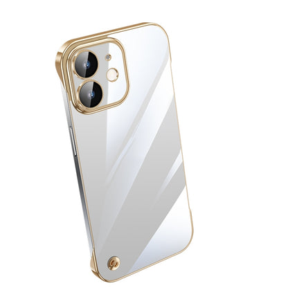 For iPhone 12 Electroplating Frameless Clear PC Phone Case(Gold) - iPhone 12 / 12 Pro Cases by buy2fix | Online Shopping UK | buy2fix