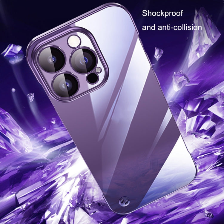 For iPhone 12 Pro Max Electroplating Frameless Clear PC Phone Case(Silver) - iPhone 12 Pro Max Cases by buy2fix | Online Shopping UK | buy2fix