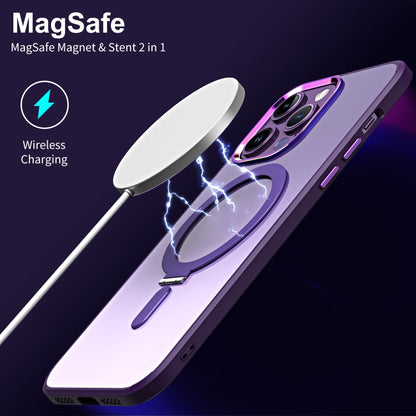 For iPhone 14 Pro Max Magsafe Invisible Holder Phone Case(White) - iPhone 14 Pro Max Cases by buy2fix | Online Shopping UK | buy2fix