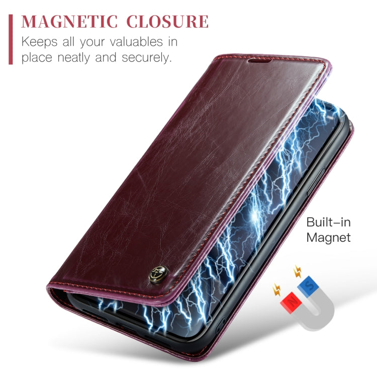 For iPhone XR CaseMe 003 Crazy Horse Texture Leather Phone Case(Wine Red) - More iPhone Cases by CaseMe | Online Shopping UK | buy2fix