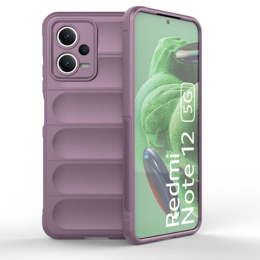 For Xiaomi Redmi Note 12 5G /  Note 12 5G India Magic Shield TPU + Flannel Phone Case(Purple) - Note 12 Cases by buy2fix | Online Shopping UK | buy2fix