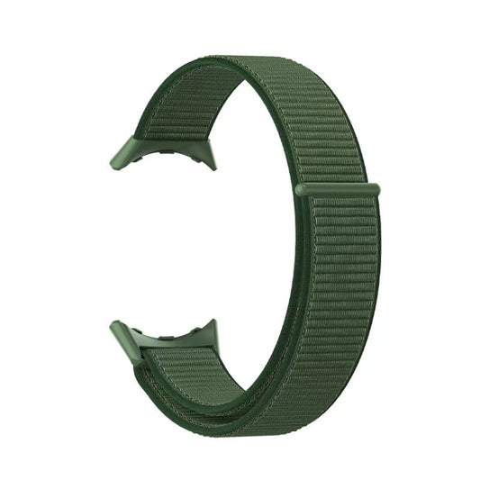 For Google Pixel Watch Nylon Woven Plastic Connector Watch Band(Army Green) - Watch Bands by buy2fix | Online Shopping UK | buy2fix