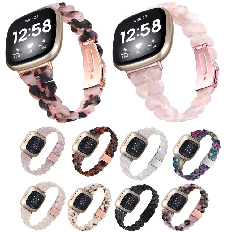 For Fitbit Versa 4 / Sense 2 Universal Rhombus Resin Watch Band(Shell White) - Watch Bands by buy2fix | Online Shopping UK | buy2fix