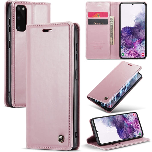 For Samsung Galaxy S20 CaseMe 003 Crazy Horse Texture Leather Phone Case(Rose Gold) - Galaxy Phone Cases by CaseMe | Online Shopping UK | buy2fix