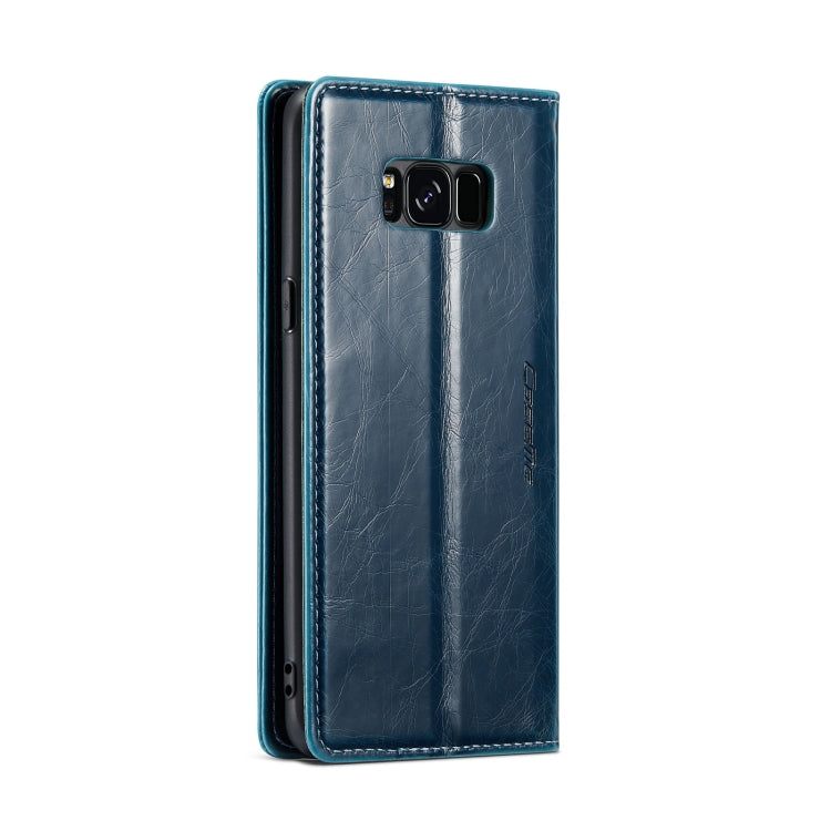 For Samsung Galaxy S8 CaseMe 003 Crazy Horse Texture Leather Phone Case(Blue) - Galaxy Phone Cases by CaseMe | Online Shopping UK | buy2fix