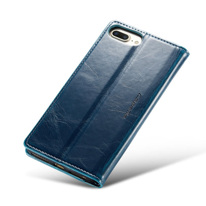 For iPhone 6 Plus/7 Plus/8 Plus CaseMe 003 Crazy Horse Texture Leather Phone Case(Blue) - More iPhone Cases by CaseMe | Online Shopping UK | buy2fix