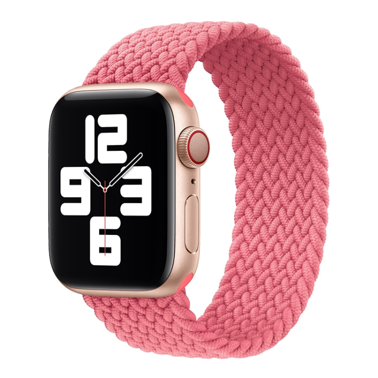 Nylon Single-turn Braided Watch Band For Apple Watch Ultra 49mm / Series 8&7 45mm / SE 2&6&SE&5&4 44mm / 3&2&1 42mm, Length:135mm(Fresh Pink) - Watch Bands by buy2fix | Online Shopping UK | buy2fix