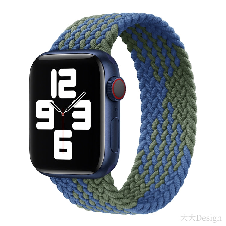 Nylon Single-turn Braided Watch Band For Apple Watch Ultra 49mm&Watch Ultra 2 49mm / Series 9&8&7 45mm / SE 3&SE 2&6&SE&5&4 44mm / 3&2&1 42mm, Length:135mm(Z Blue Green) - Watch Bands by buy2fix | Online Shopping UK | buy2fix