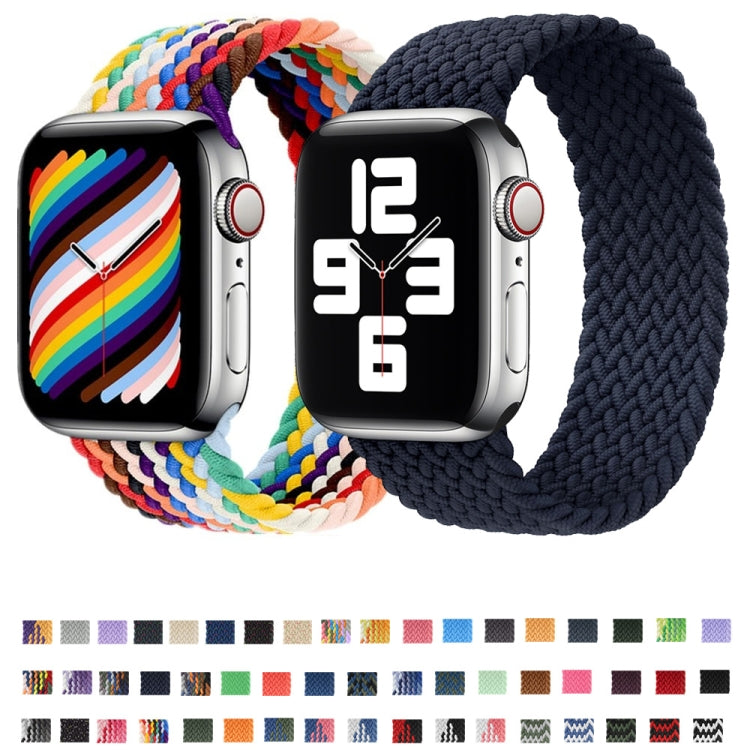 Nylon Single-turn Braided Watch Band For Apple Watch Ultra 49mm&Watch Ultra 2 49mm / Series 9&8&7 45mm / SE 3&SE 2&6&SE&5&4 44mm / 3&2&1 42mm, Length:145mm(Denim Colorful) - Watch Bands by buy2fix | Online Shopping UK | buy2fix