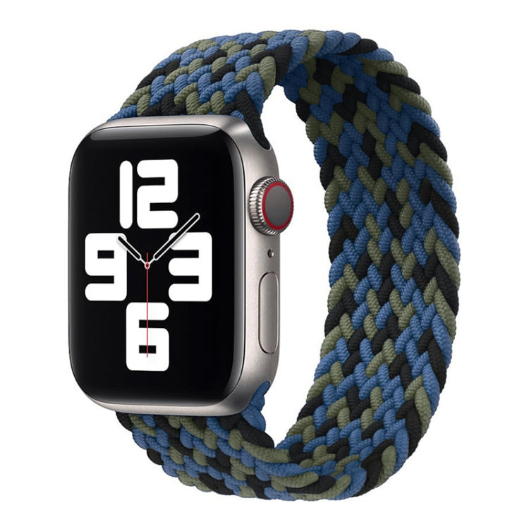 Nylon Single-turn Braided Watch Band For Apple Watch Ultra 49mm&Watch Ultra 2 49mm / Series 9&8&7 45mm / SE 3&SE 2&6&SE&5&4 44mm / 3&2&1 42mm, Length:155mm(Blue Camouflage) - Watch Bands by HAWEEL | Online Shopping UK | buy2fix