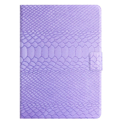 For Samsung Galaxy Tab A8 Solid Color Crocodile Texture Leather Smart Tablet Case(Purple) - Other Galaxy Tab PC by buy2fix | Online Shopping UK | buy2fix