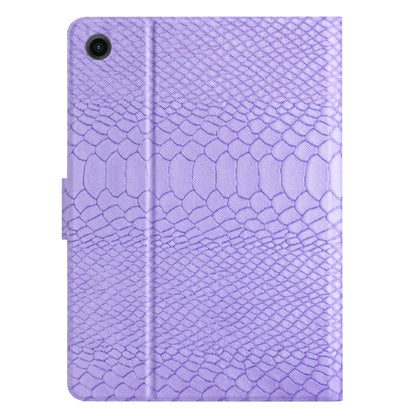 For Samsung Galaxy Tab A8 Solid Color Crocodile Texture Leather Smart Tablet Case(Purple) - Other Galaxy Tab PC by buy2fix | Online Shopping UK | buy2fix