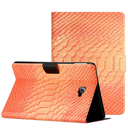 For Samsung Galaxy Tab A10.1 T850 Solid Color Crocodile Texture Leather Smart Tablet Case(Orange) - Tab A 10.1 by buy2fix | Online Shopping UK | buy2fix