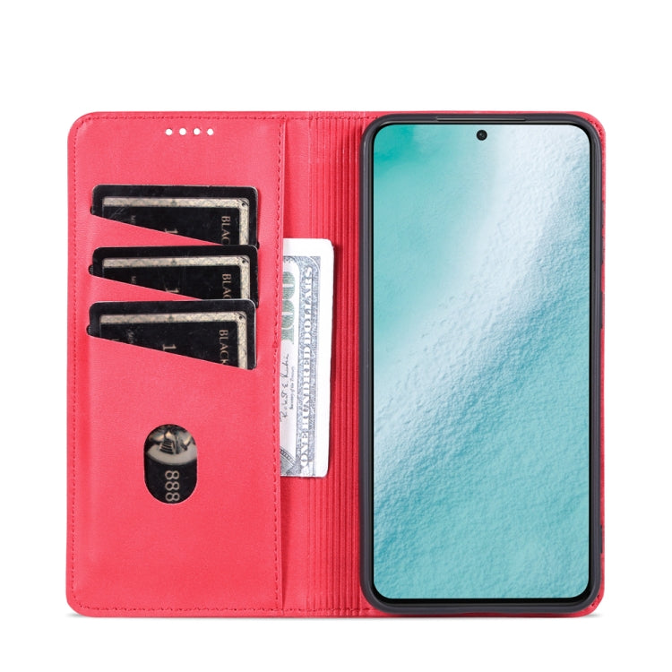 For Samsung Galaxy S23 5G AZNS Magnetic Calf Texture Flip Leather Phone Case(Red) - Galaxy S23 5G Cases by AZNS | Online Shopping UK | buy2fix