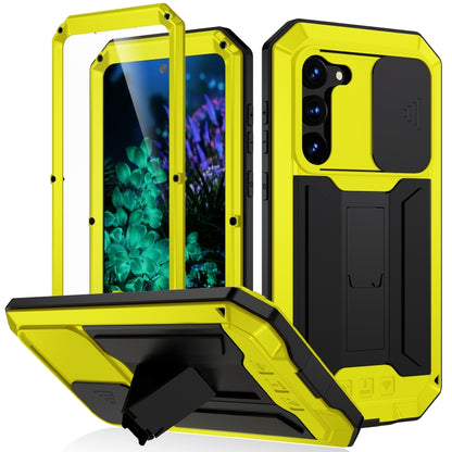 For Samsung Galaxy S23+ 5G R-JUST Sliding Camera Design Life Waterproof Dustproof Shockproof Phone Case(Yellow) - Galaxy S23+ 5G Cases by R-JUST | Online Shopping UK | buy2fix