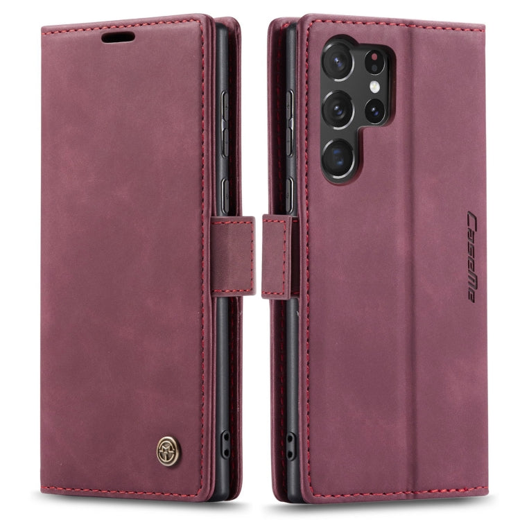 For Samsung Galaxy S23 Ultra 5G CaseMe 013 Multifunctional Horizontal Flip Leather Phone Case(Wine Red) - Galaxy S23 Ultra 5G Cases by CaseMe | Online Shopping UK | buy2fix