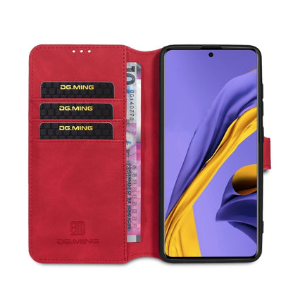 For Galaxy A31 DG.MING Retro Oil Side Horizontal Flip Case with Holder & Card Slots & Wallet(Red) - Galaxy Phone Cases by DG.MING | Online Shopping UK | buy2fix