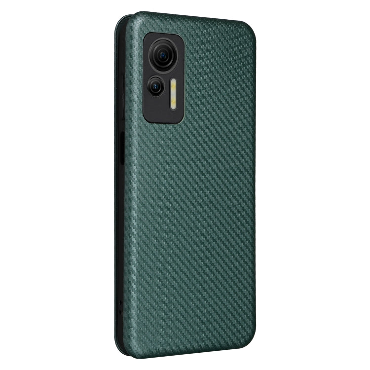 For Ulefone Note 14 Carbon Fiber Texture Flip Leather Phone Case(Green) - Ulefone Cases by buy2fix | Online Shopping UK | buy2fix