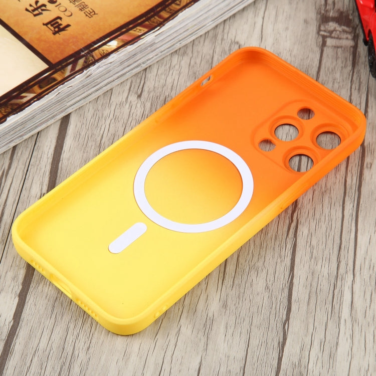 For iPhone 11 Pro Max Liquid TPU Silicone Gradient MagSafe Phone Case(Orange Yellow) - iPhone 11 Pro Max Cases by buy2fix | Online Shopping UK | buy2fix